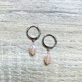 Créoles candy pierre de soleil argent