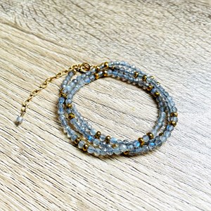 Collier 2 en 1 romy labradorite grise