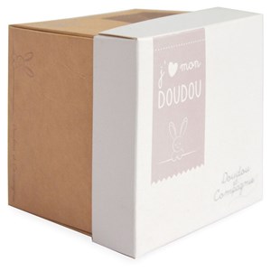 Doudou ours mouchoir boite fleur