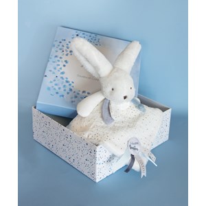 Happy glossy doudou pompon blanc