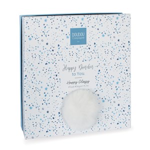 Happy glossy doudou pompon blanc