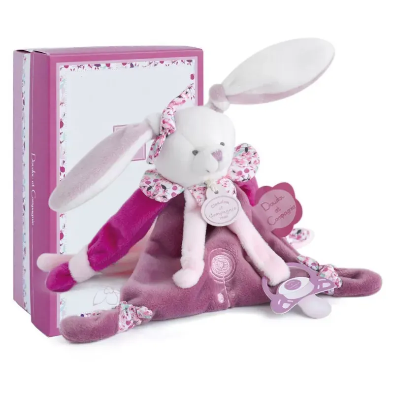 Doudou attache-sucette cerise le lapin (Mù) - Couverture