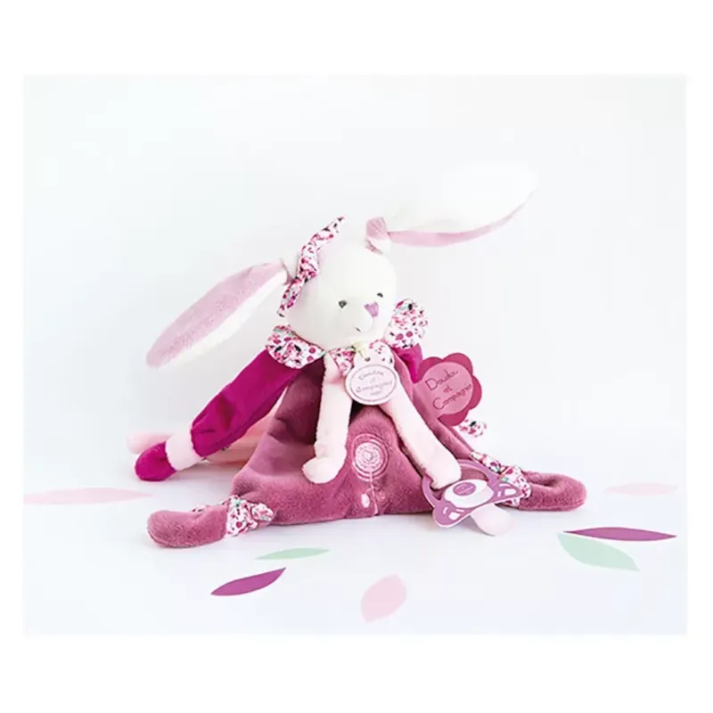 Doudou attache-sucette cerise le lapin (Mù) - Image 2