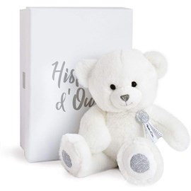 Peluche ours charms blanc 24 cm