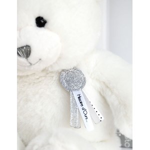 Peluche ours charms blanc 24 cm