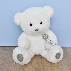 Peluche ours charms blanc 24 cm