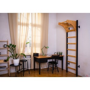 Benchk 211b espalier bois métal noir