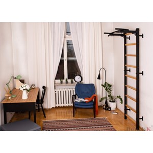 Benchk 721b espalier bois métal noir