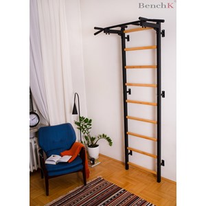 Benchk 721b espalier bois métal noir