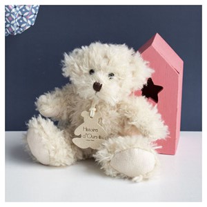 Peluche ours câlin crème 21 cm
