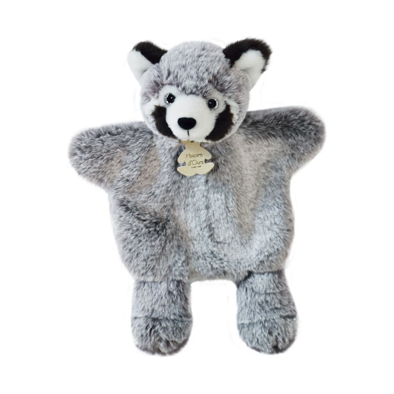 HISTOIRE D'OURS - Marionnette à main panda gris 25 cm