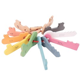 Clés de comptage en bois arc-en-ciel