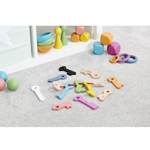 Clés de comptage en bois arc-en-ciel