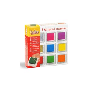 Mini tampons encreurs lot de 9