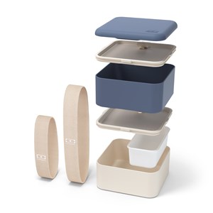 Lunch box carrée 2x850ml bleu