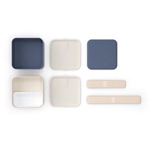 Lunch box carrée 2x850ml bleu