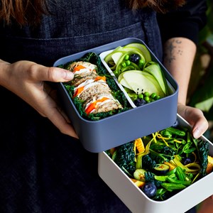 Lunch box carrée 2x850ml bleu