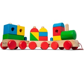 Train en bois géant