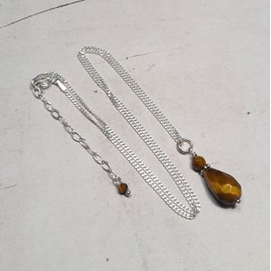 Collier iara oeil de tigre argent 925
