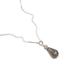 Collier iara agate grise argent 925