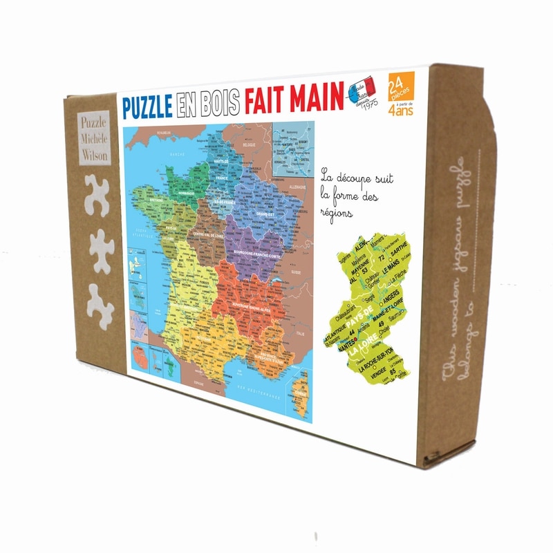 Puzzle du monde - 24 pièces - Matériel Montessori - Puzzle 4 ans