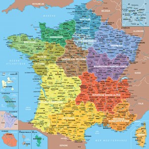 Puzzle carte de france des régions