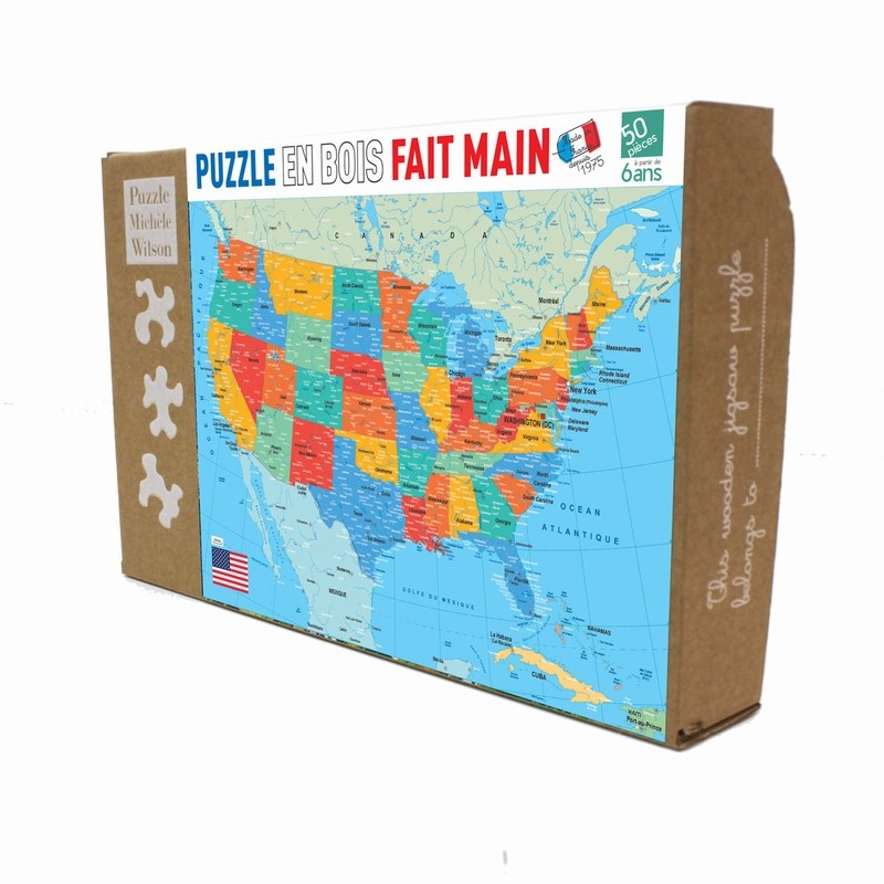 Puzzle Michèle Wilson - Puzzle carte des etats-unis