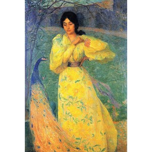 Jeune femme au paon d'aman jean