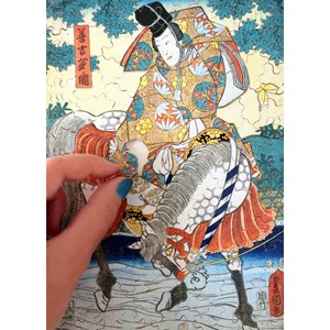 Samouraï traversant la rivière kunisad