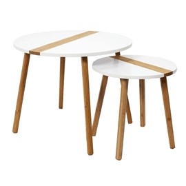 Lot de 2 tables d'appoint gigognes bicol