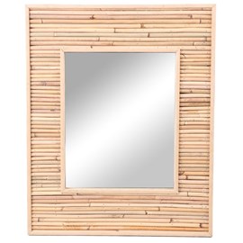Miroir koné rotin et bambou 45x55 cm