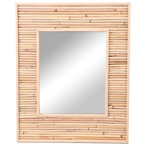 Miroir koné rotin et bambou 45x55 cm