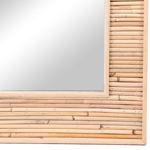 Miroir koné rotin et bambou 45x55 cm