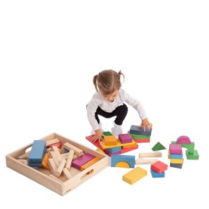 54 blocs géants en bois arc-en-ciel