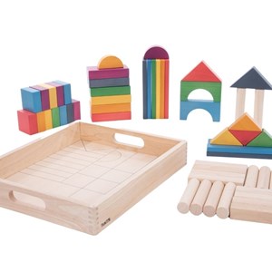 54 blocs géants en bois arc-en-ciel