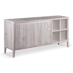 Buffet bois gris 176x40x81cm - cadélia