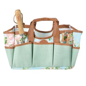 Sac outils de jardinage imprimé roses
