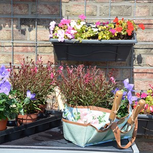 Sac outils de jardinage imprimé roses