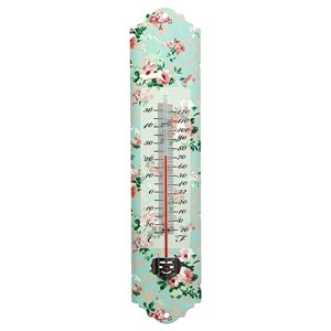 Thermomètre imprimé roses 30cm
