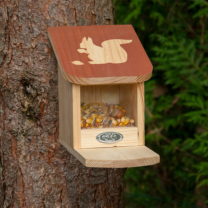 Mangeoire pour écureuils en bois