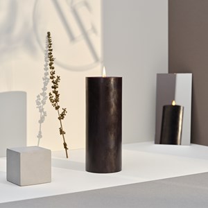 Bougie cylindrique 125h noir intemporel