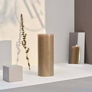 Bougie cylindrique 125h taupe intemporel