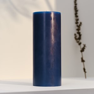 Bougie cylindrique 125h bleu intemporel