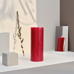 Bougie cylindrique 125h rouge intemporel