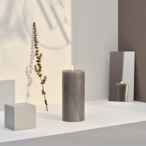Bougie cylindrique 75h gris intemporel
