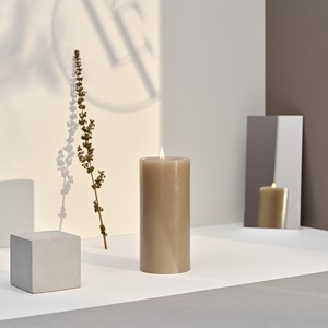 Bougie cylindrique 75h taupe intemporel