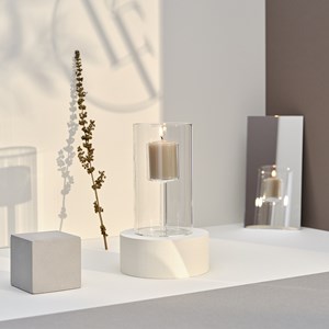 Bougie votive 10h taupe intemporel