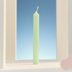 12 bougies droites 7h vert pastel