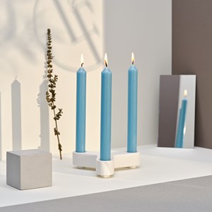12 bougies droites 7h bleu pop