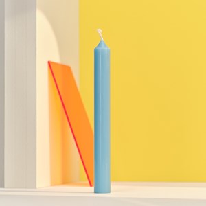 12 bougies droites 7h bleu pop